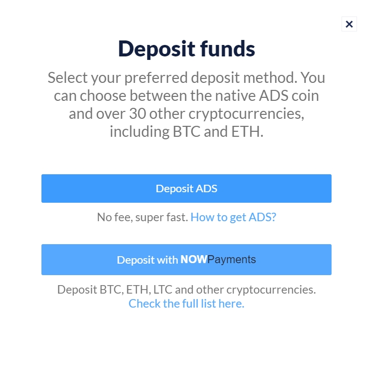 Deposit ADS